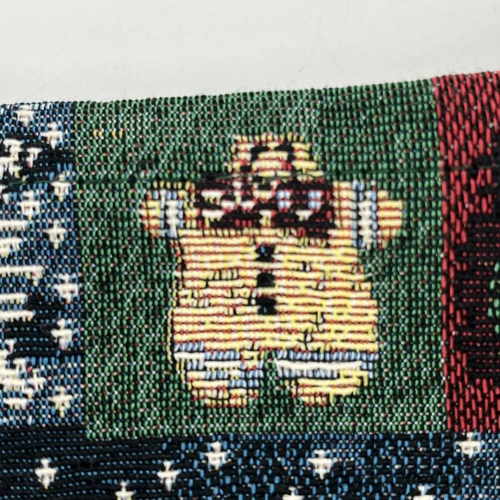2 Vintage Tapestry Christmas Stockings Whimsy Retro Snowman Lights‎ Quilt 22